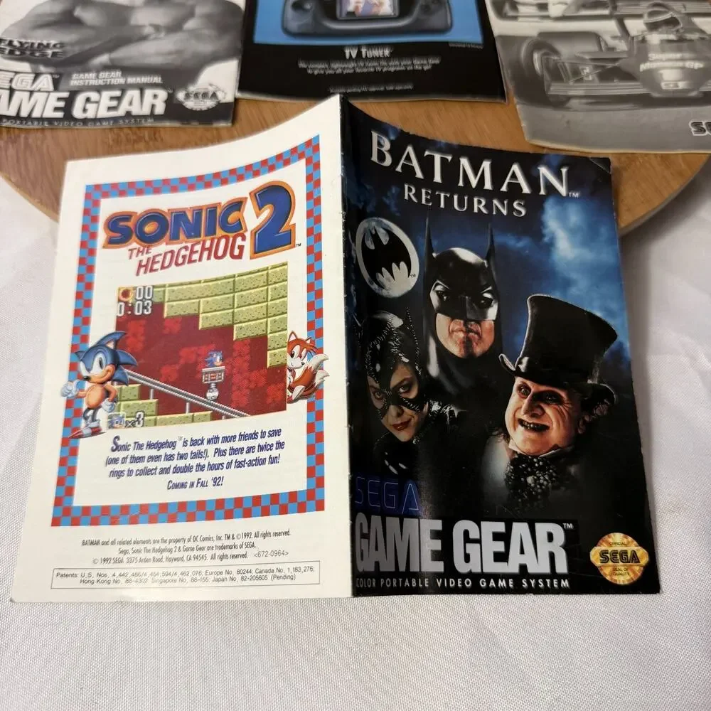 Sega Game Gear Manuals - lot of 5 Game Gear Manuals Batman/KO/Super Monaco ect